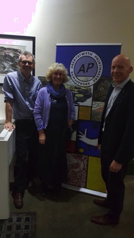 Stuart Evans, Gwenllian Ashley and 
Rhodri Morgan at the opening of the
AP Christmas Show

